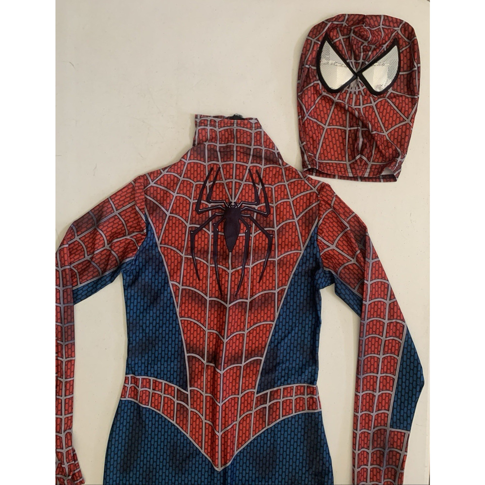 Spider-Man Size M Stretch Spandex Full Jumpsuit Adult/Kids Halloween Costume New - Picture 10 of 16